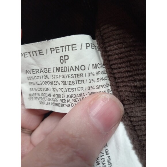 Corduroy Look Gloria Vanderbilt Size 6P Vickie Medium Rise Skinny Dark Brown - Picture 8 of 9